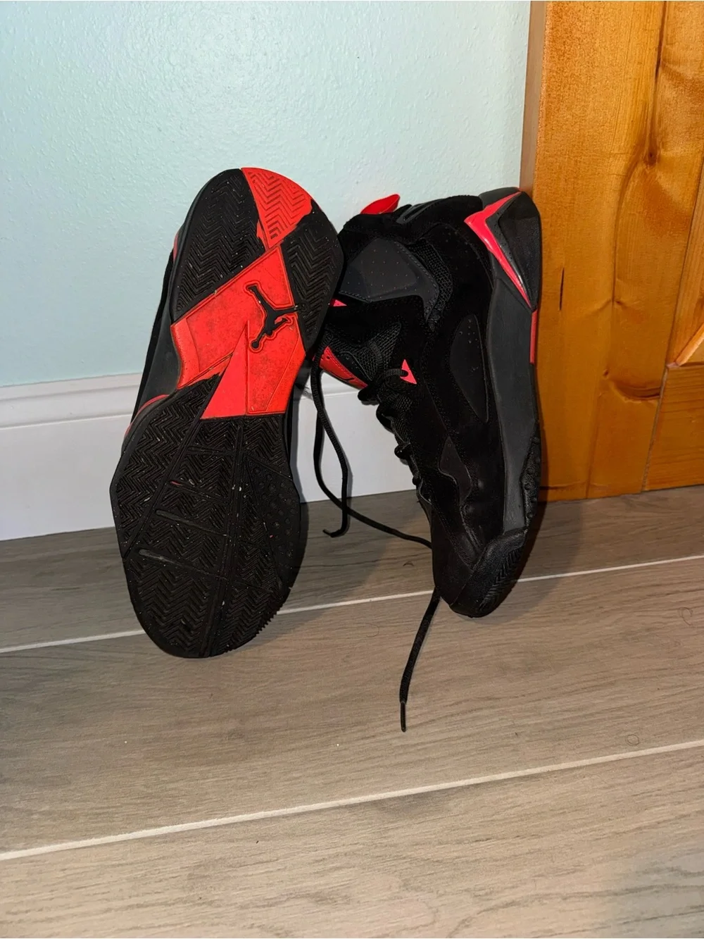 Jordan High-Top Basketball Sneakers in Black & Red